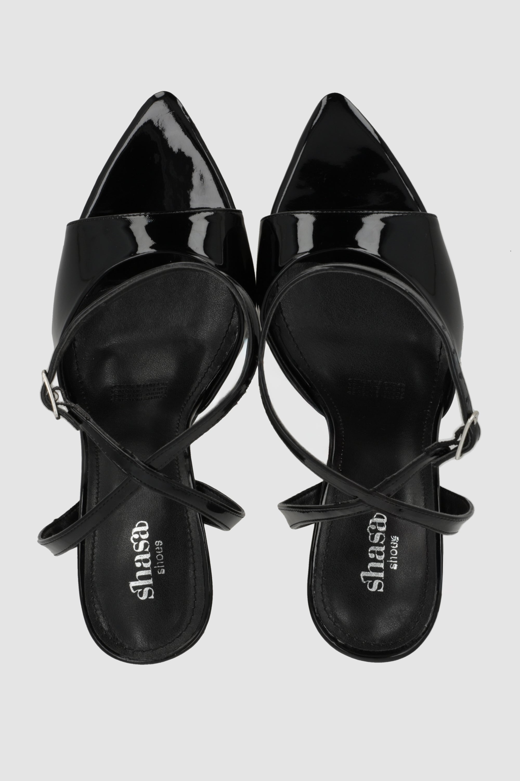 Tacon point pep toe charol NEGRO