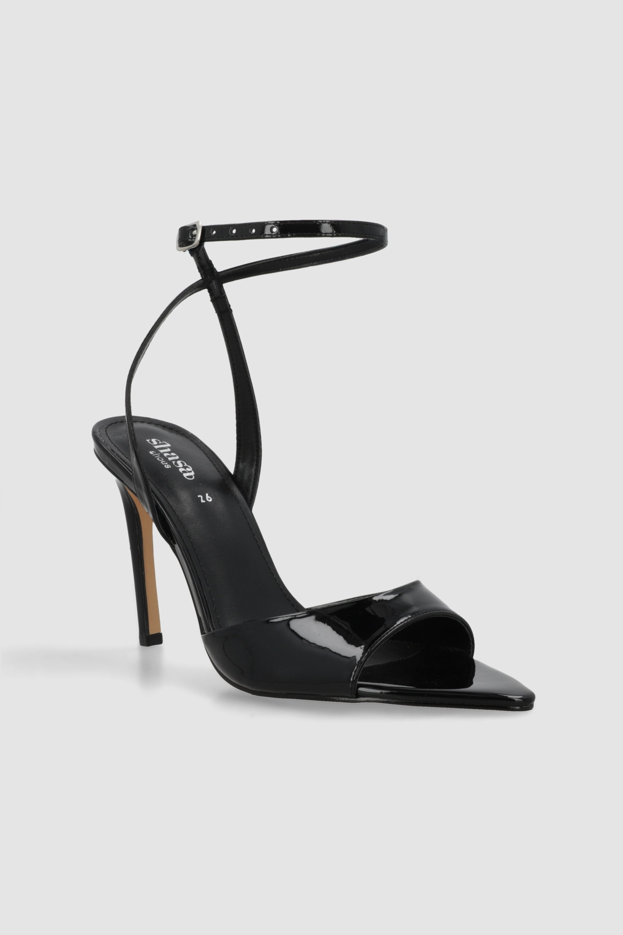 Tacon point pep toe charol NEGRO