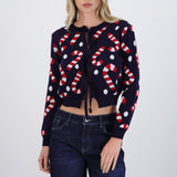 Cardigan candycanes detalle moños