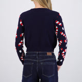 Cardigan candycanes detalle moños