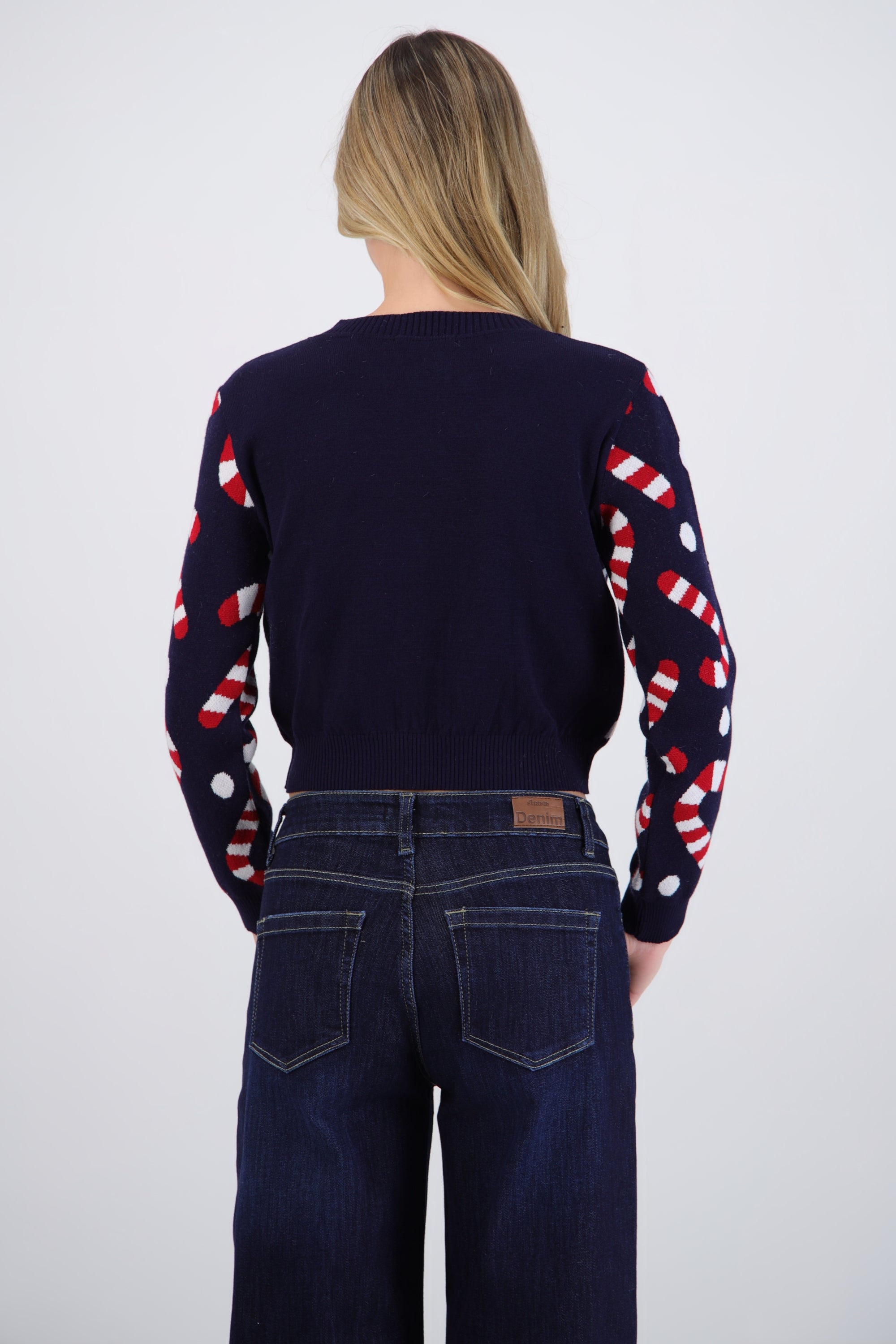 Cardigan candycanes detalle moños