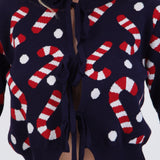 Cardigan candycanes detalle moños