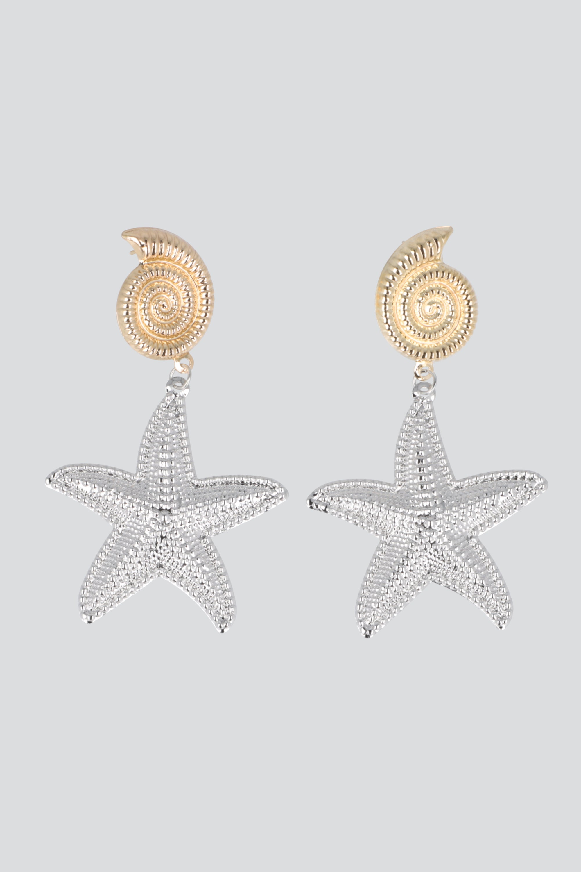 Aretes caracola estrella PLATA