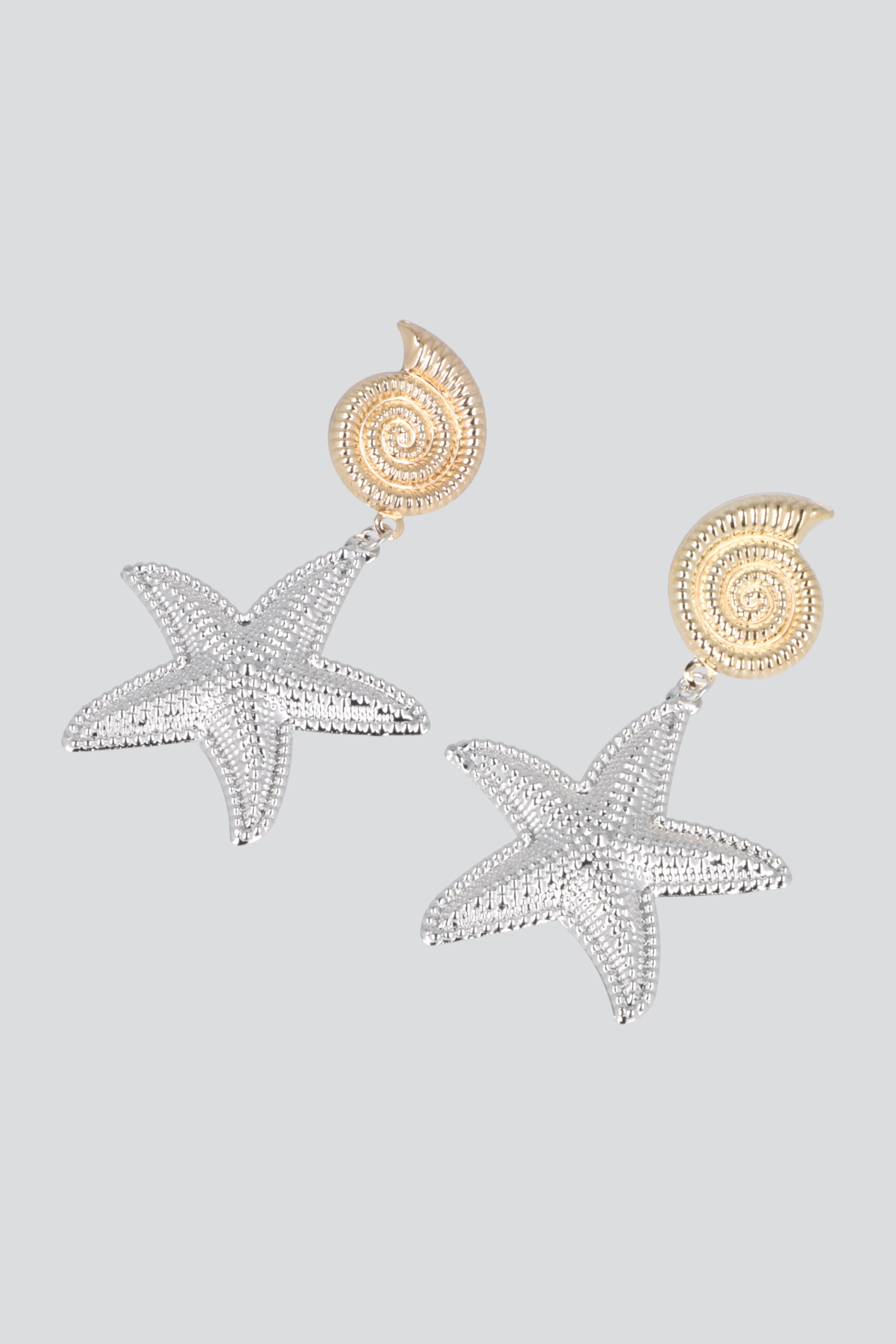 Aretes caracola estrella PLATA