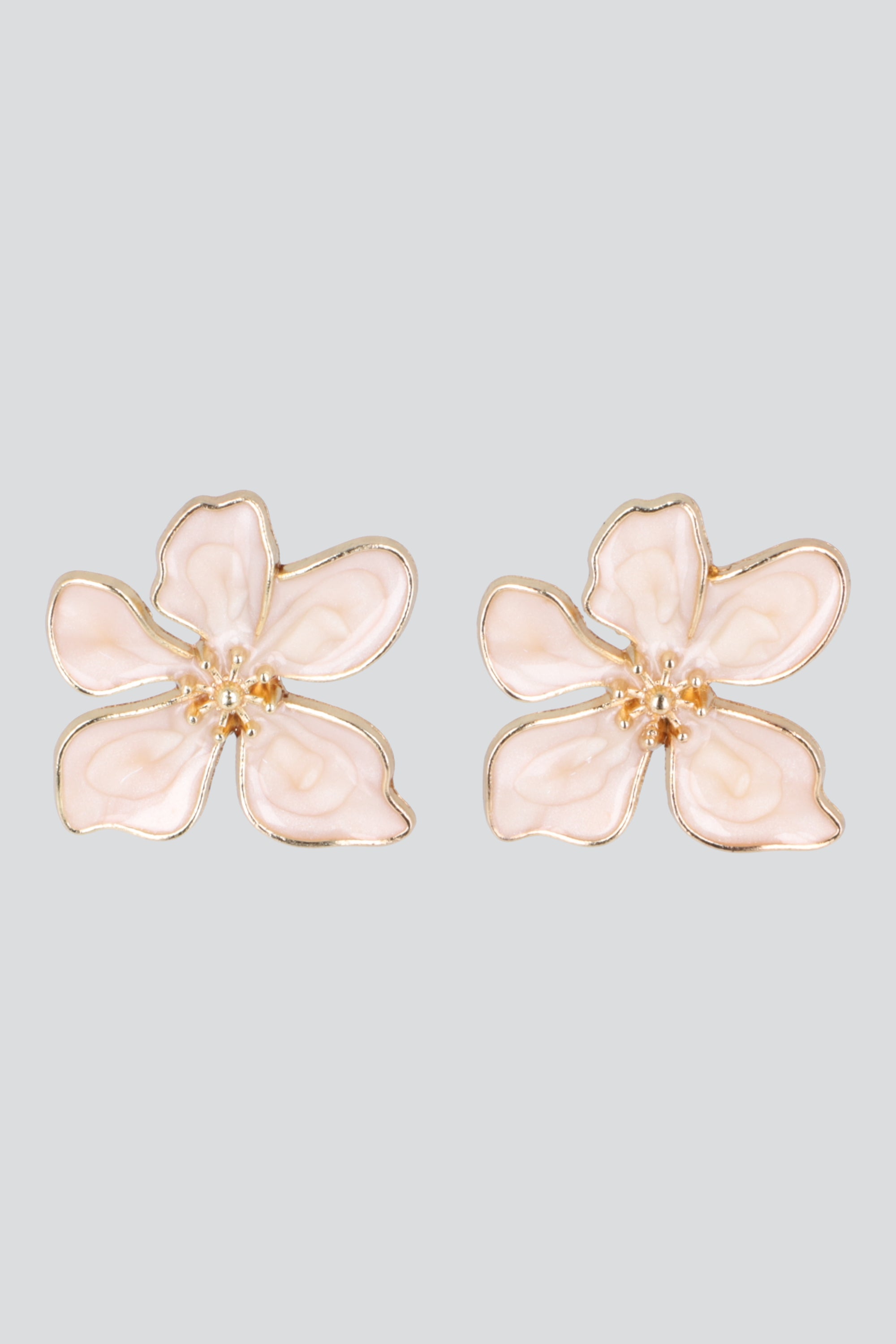Aretes flor color HUESO