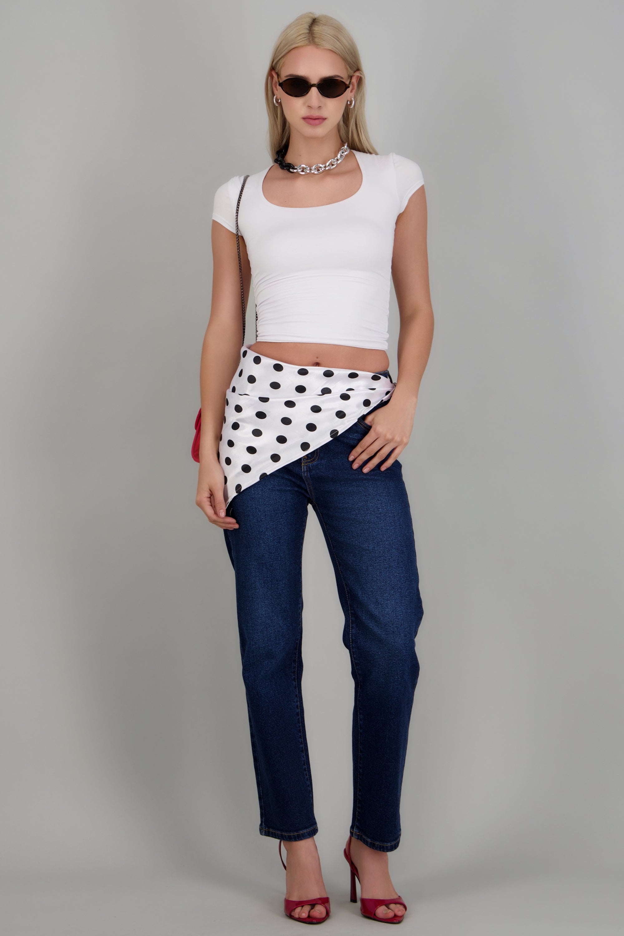 Jeans straight pañoleta DARK WASH