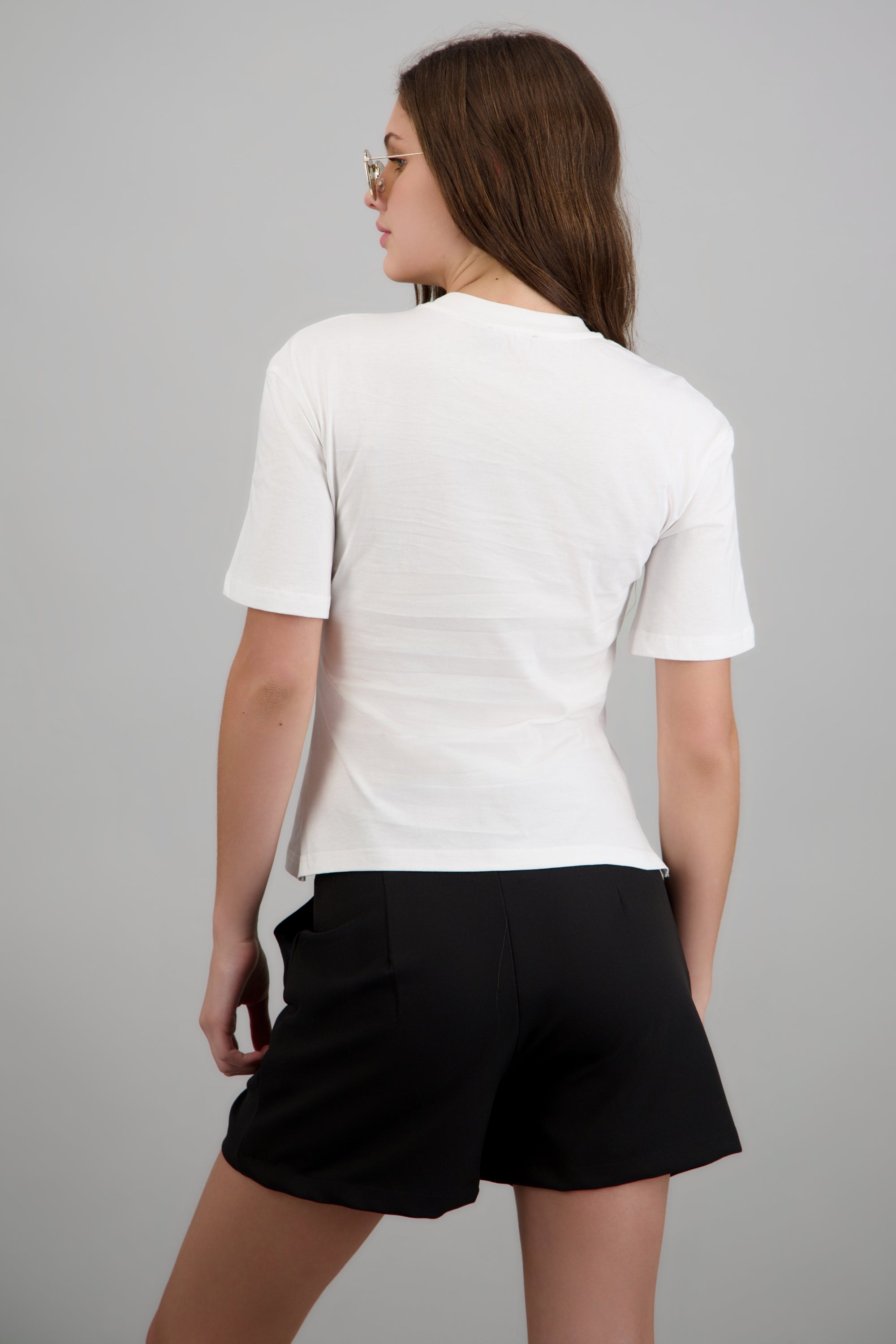 Tshirt ajustada en cintura detalle cuello BLANCO