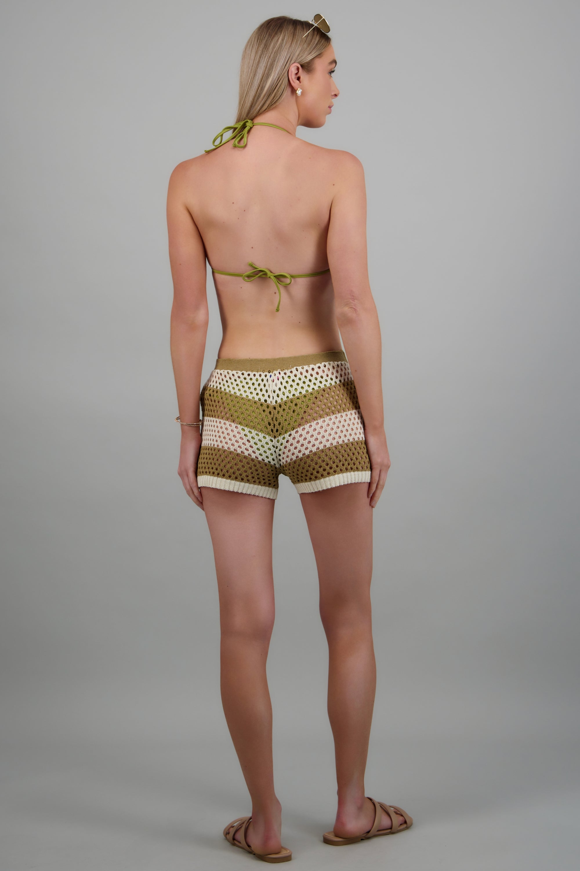 Short tejido lineaa crochet CAFE COMBO