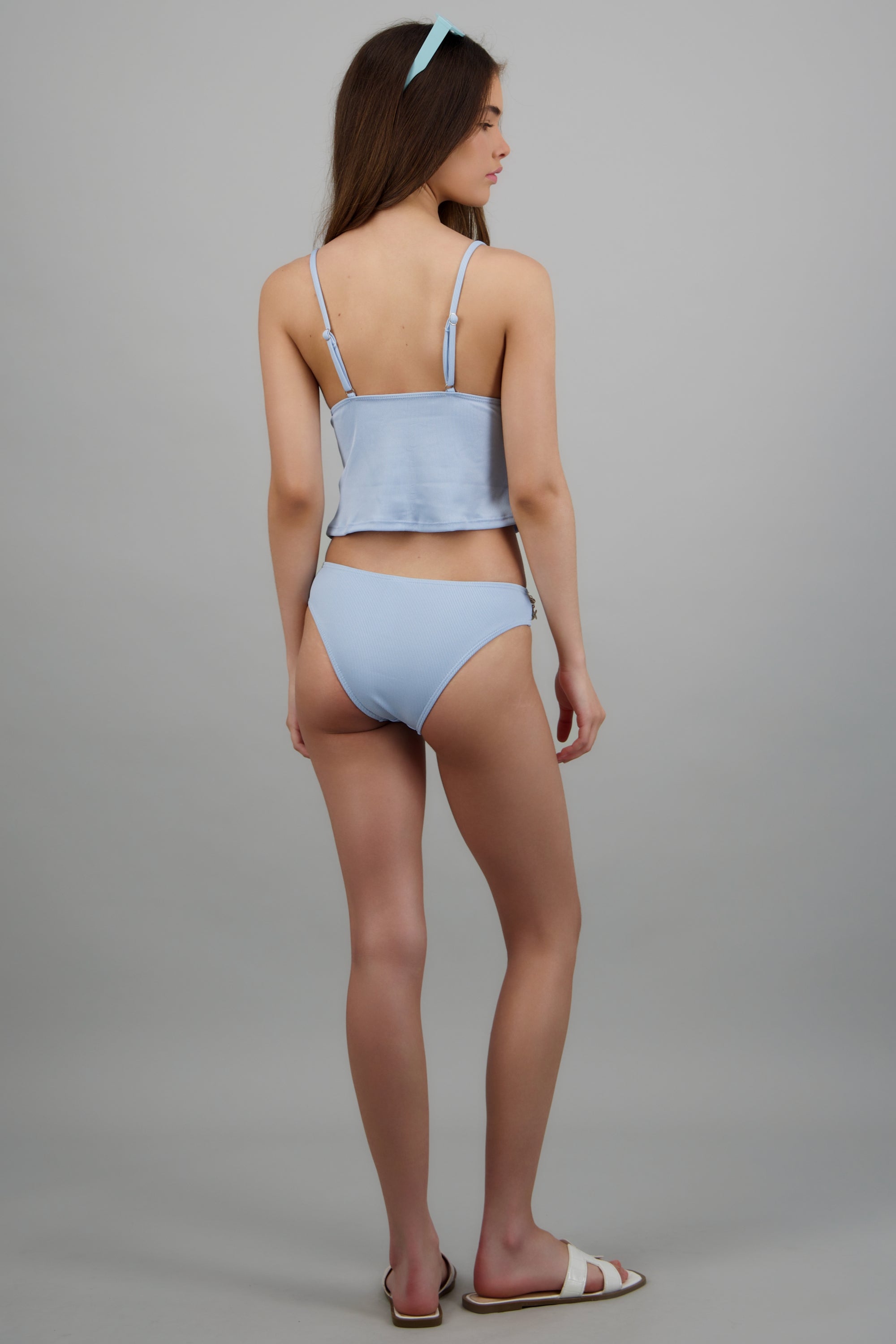Bikini rib conchas top AZUL CIELO