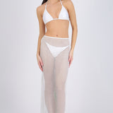 Bikini 3 pz satinado falda tipo crochet