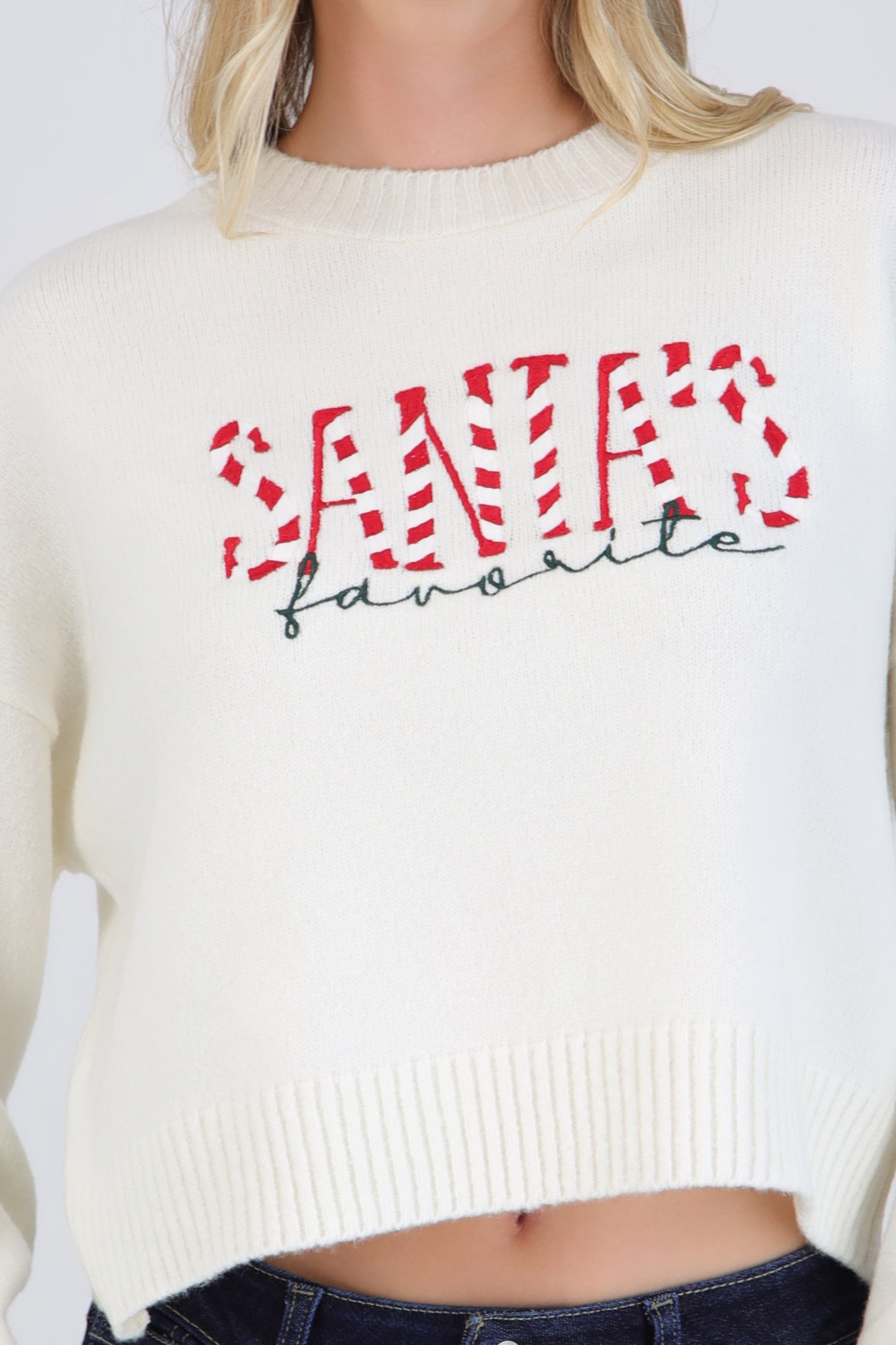 Suéter bordado santa´s favorite
