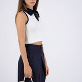 Top cuello polo contraste
