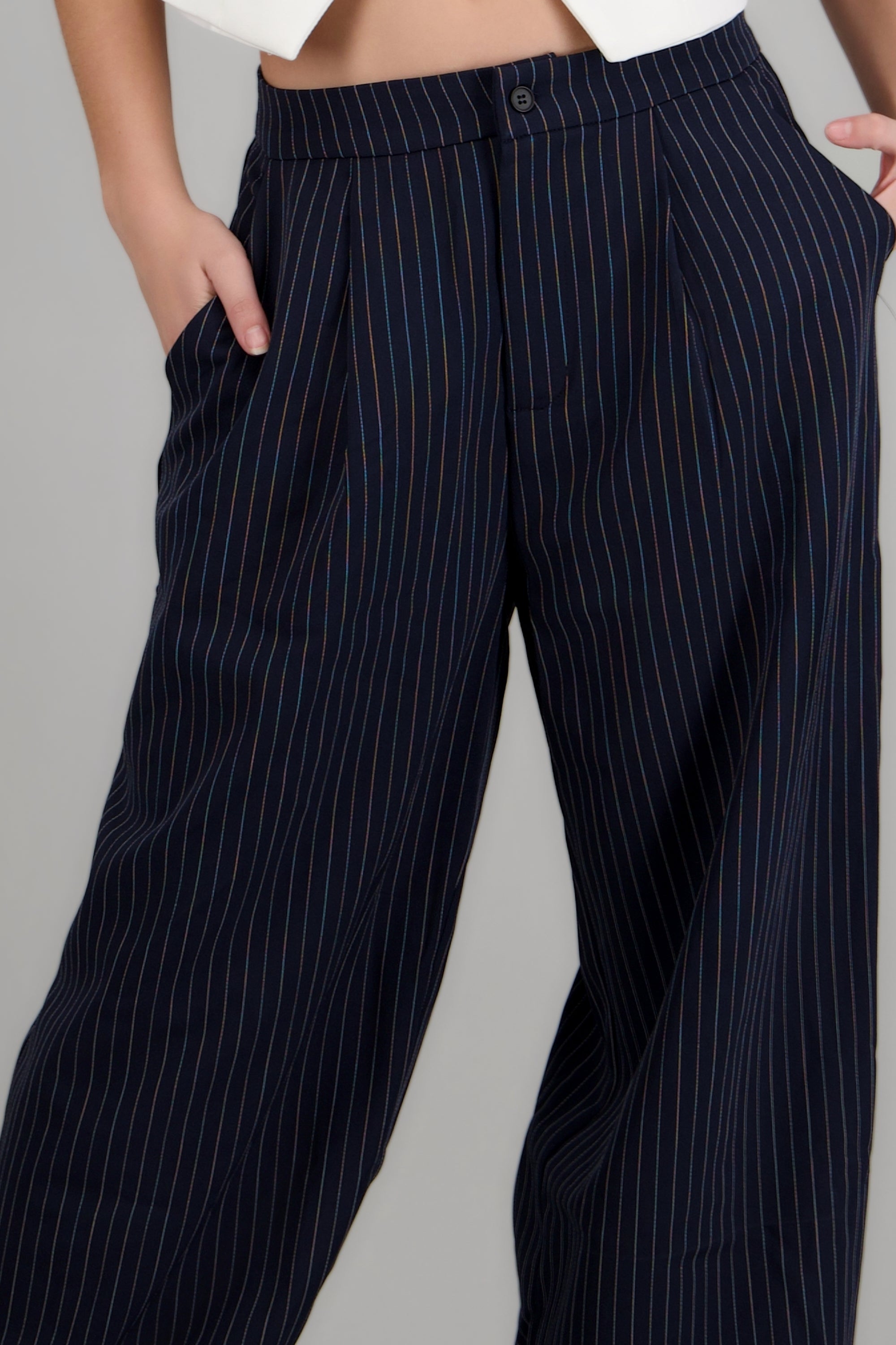 Pantalon balloon rayas AZUL COMBO
