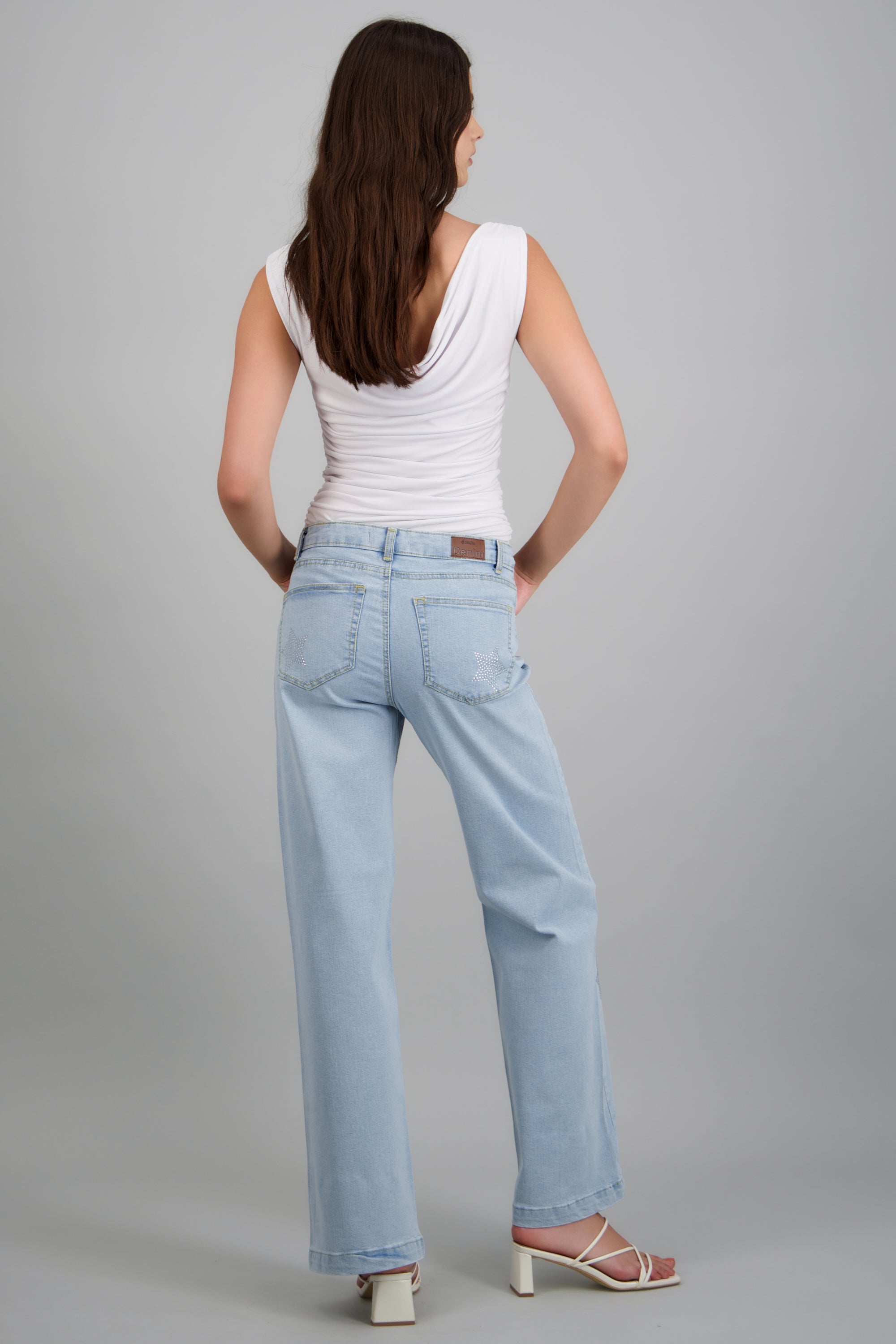 Jeans straight estrellas mini LIGHT WASH