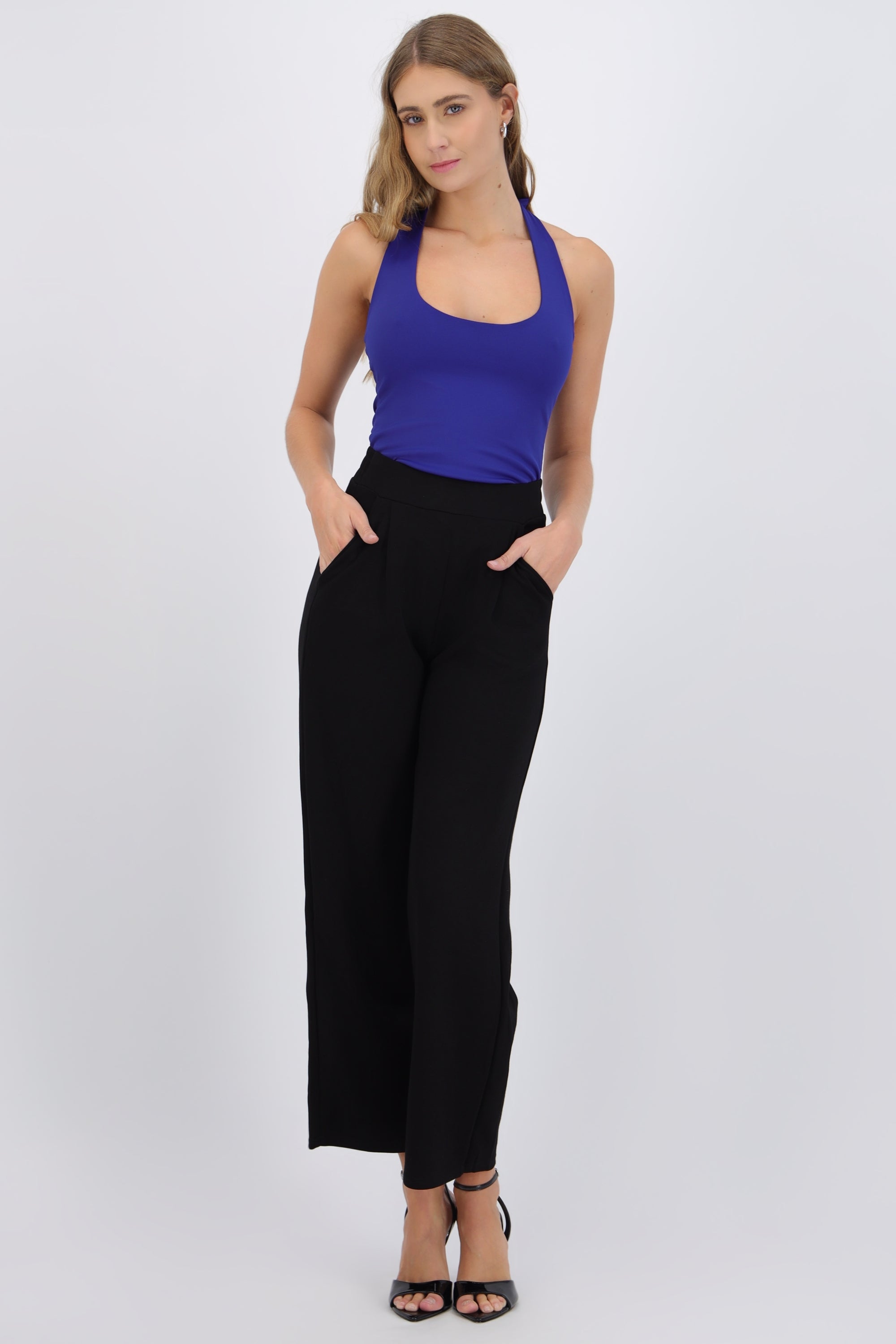 Pantalón modal detalle resorte espalda