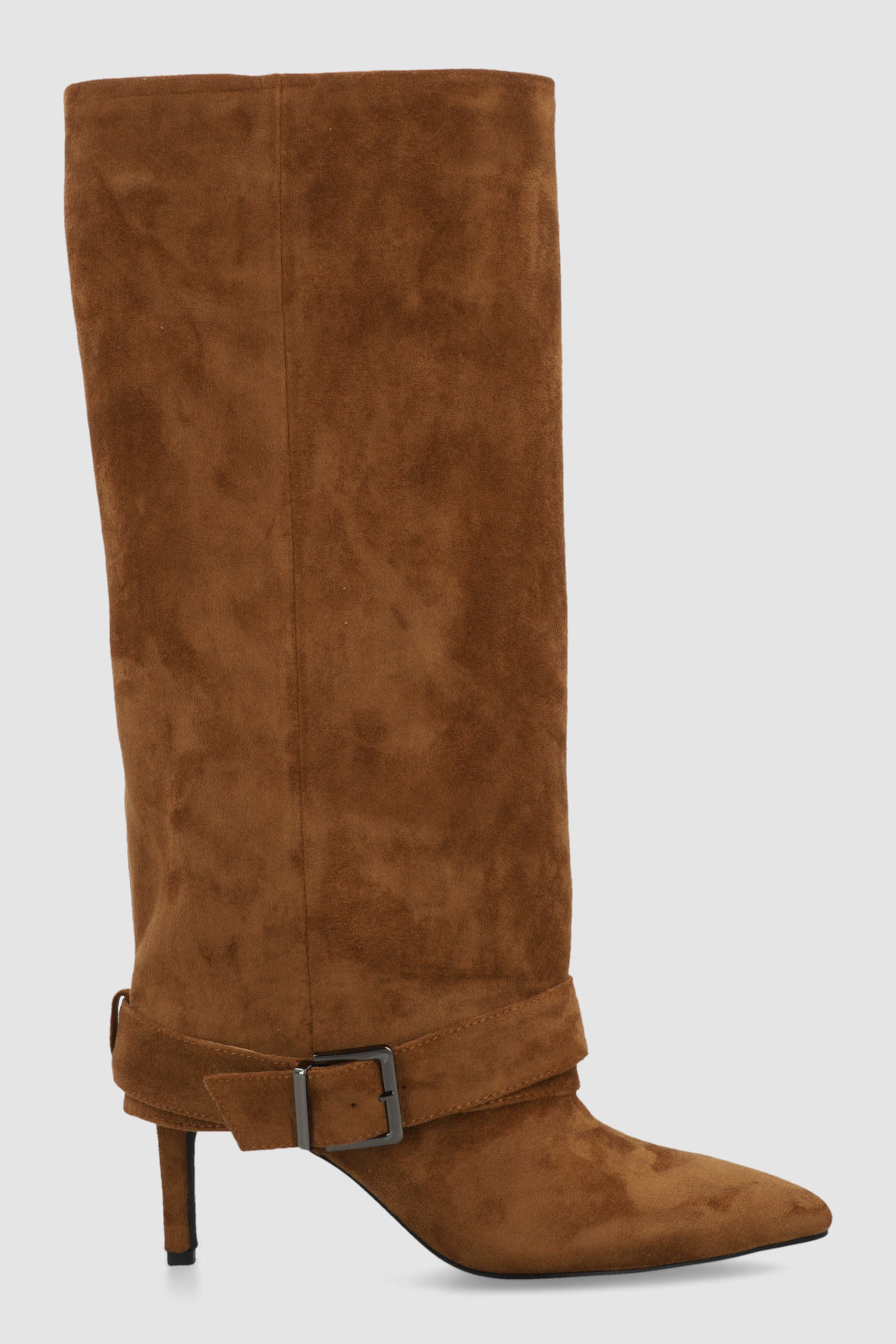 Bota funda hebilla gamucina CAMELLO