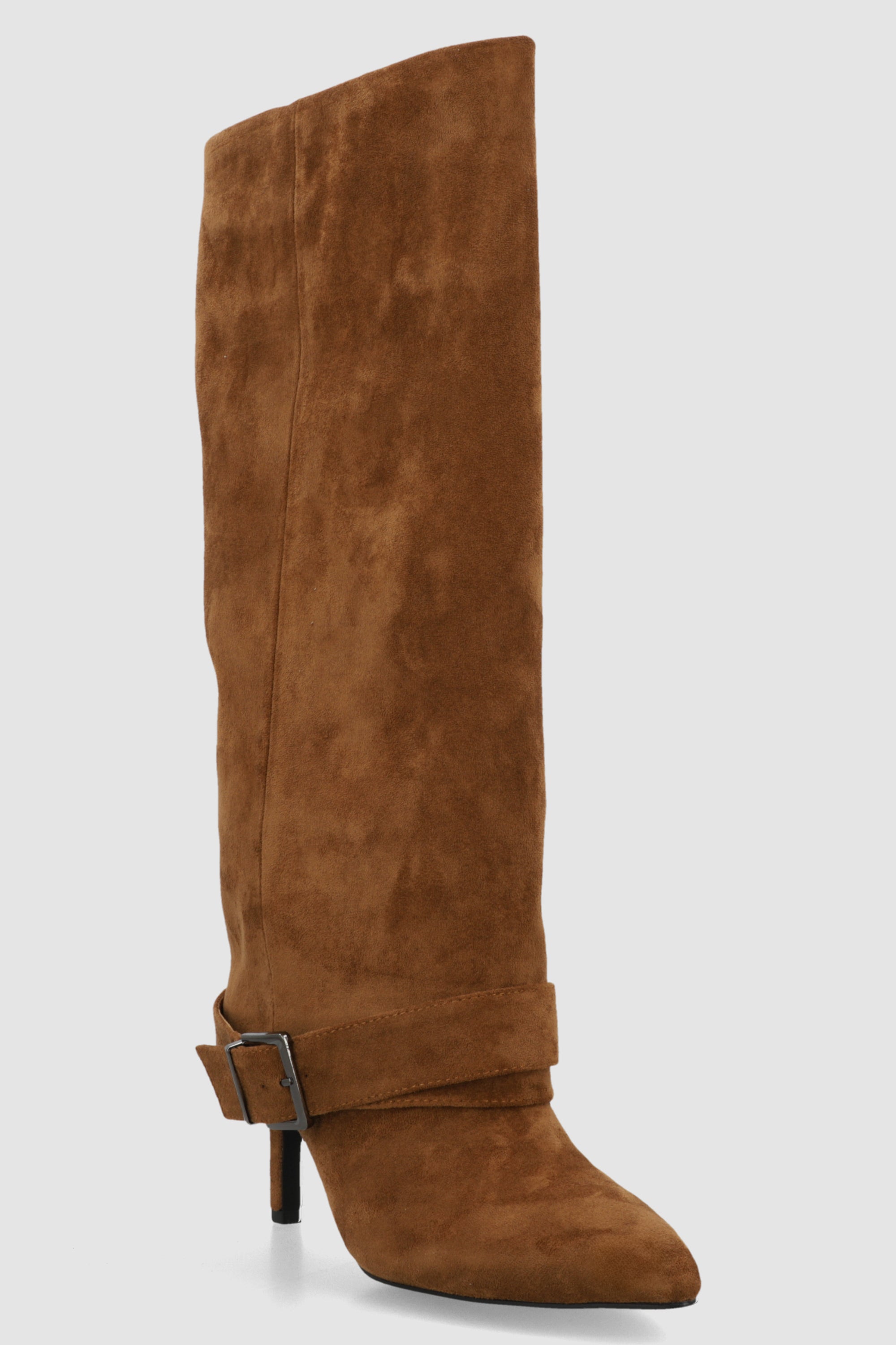 Bota funda hebilla gamucina CAMELLO