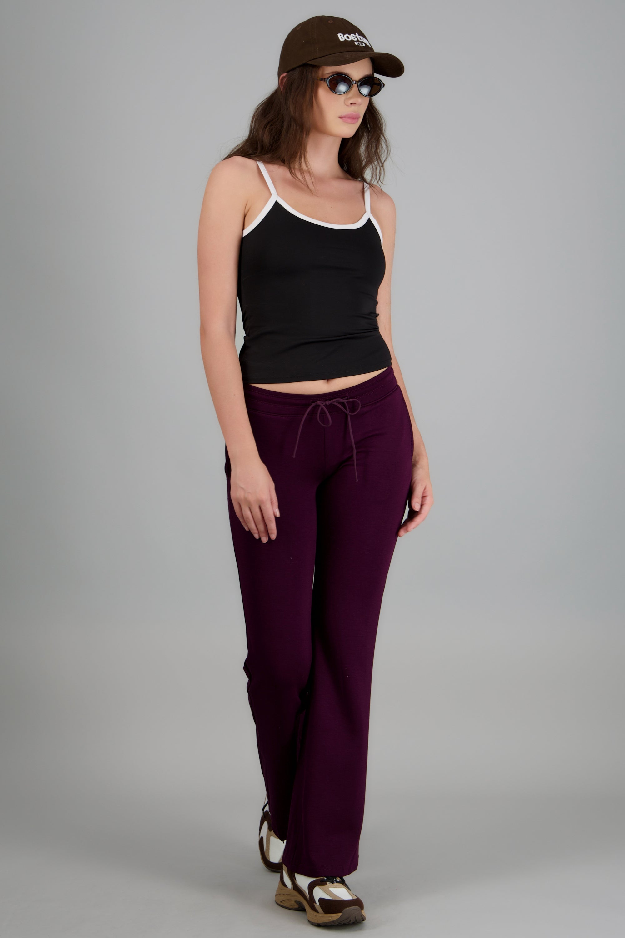 Pants modal con jareta lisos CIRUELA
