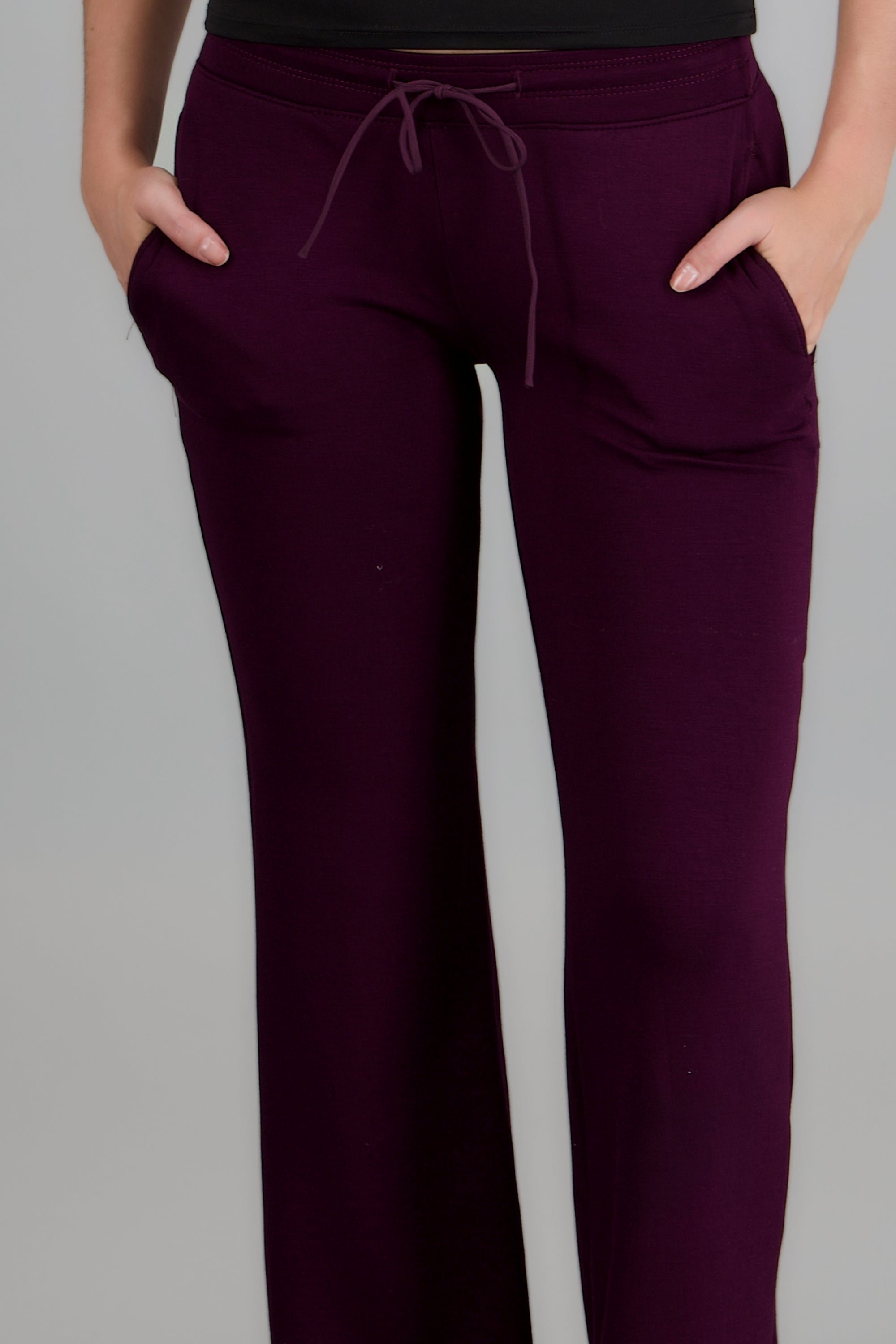 Pants modal con jareta lisos CIRUELA