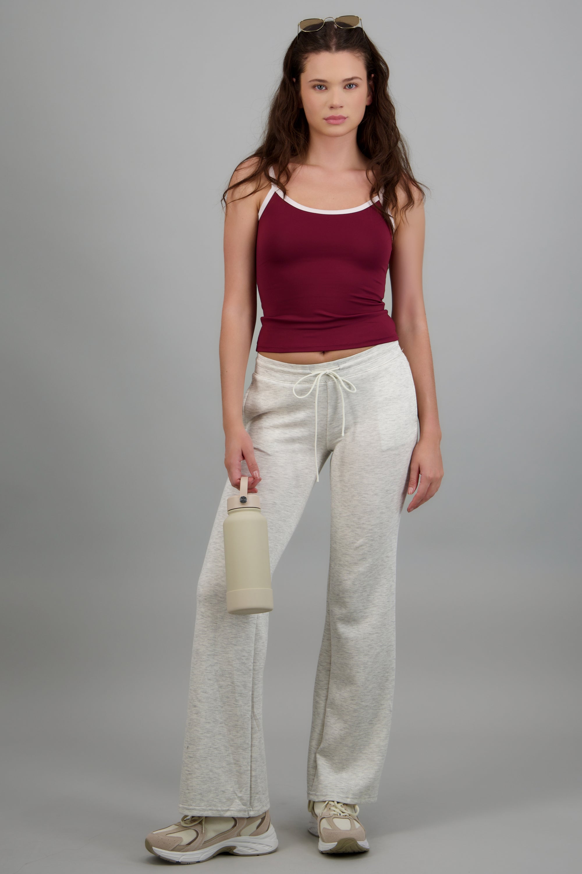 Pants modal con jareta lisos GRIS CLARO