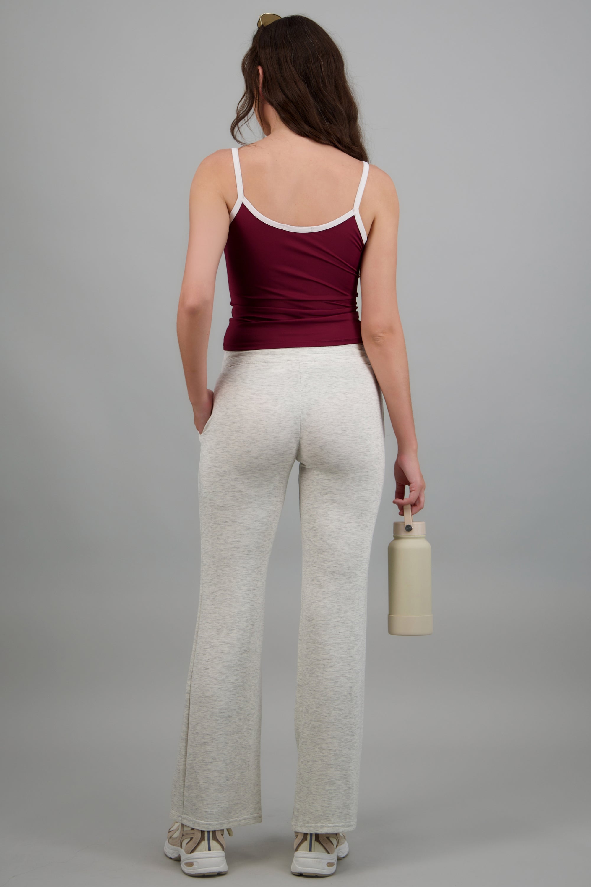 Pants modal con jareta lisos GRIS CLARO