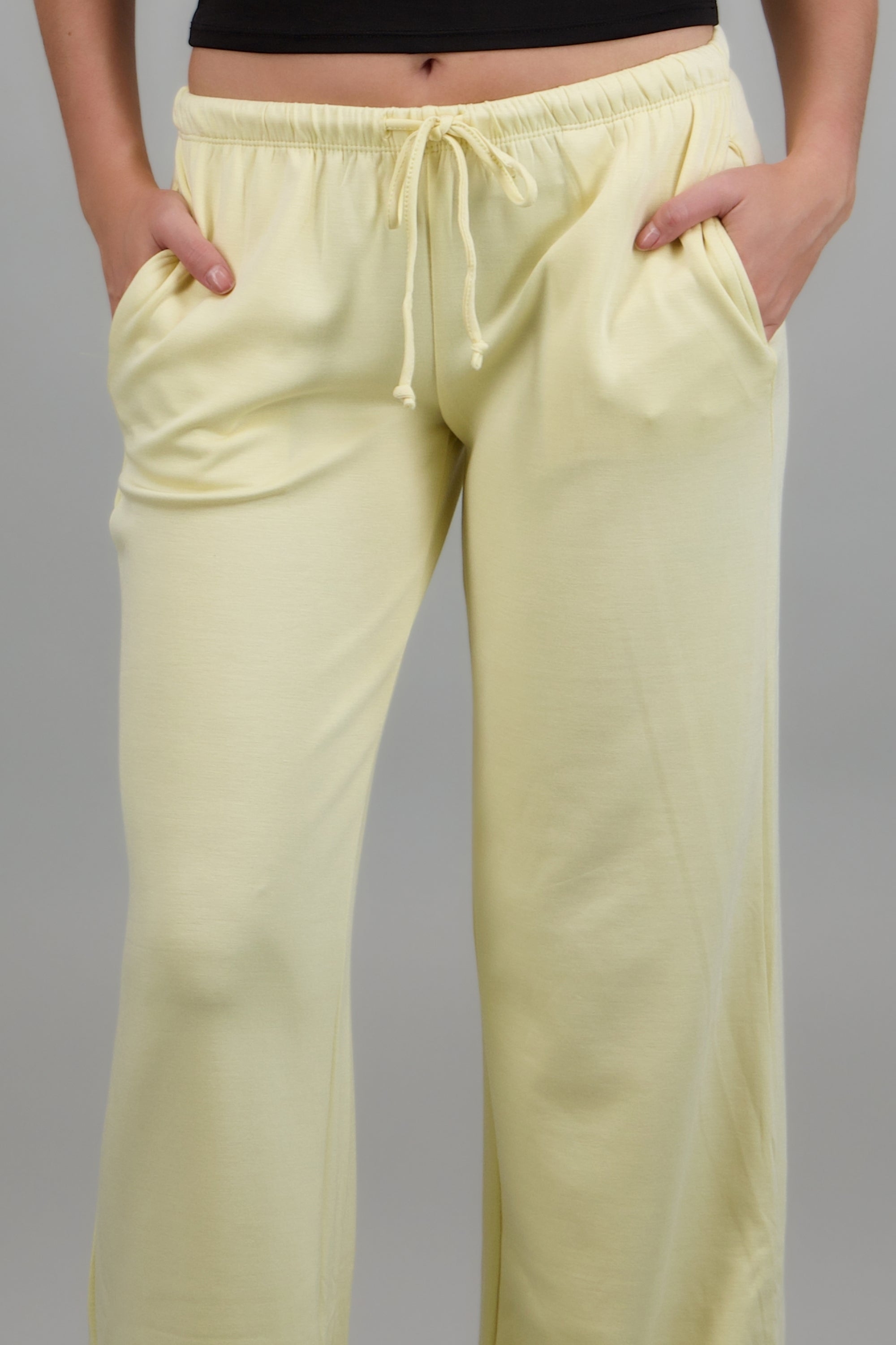 Pants modal wide leg lisos AMARILLO PASTEL
