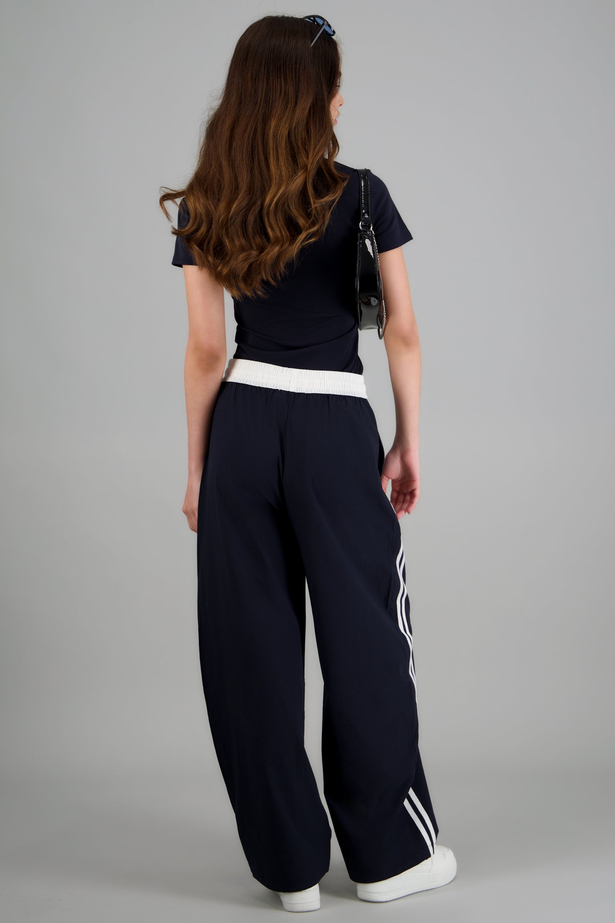 Pantalones pretina contraste con rayas al costado MARINO COMBO