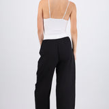 Pantalones pretina contraste con rayas al costado