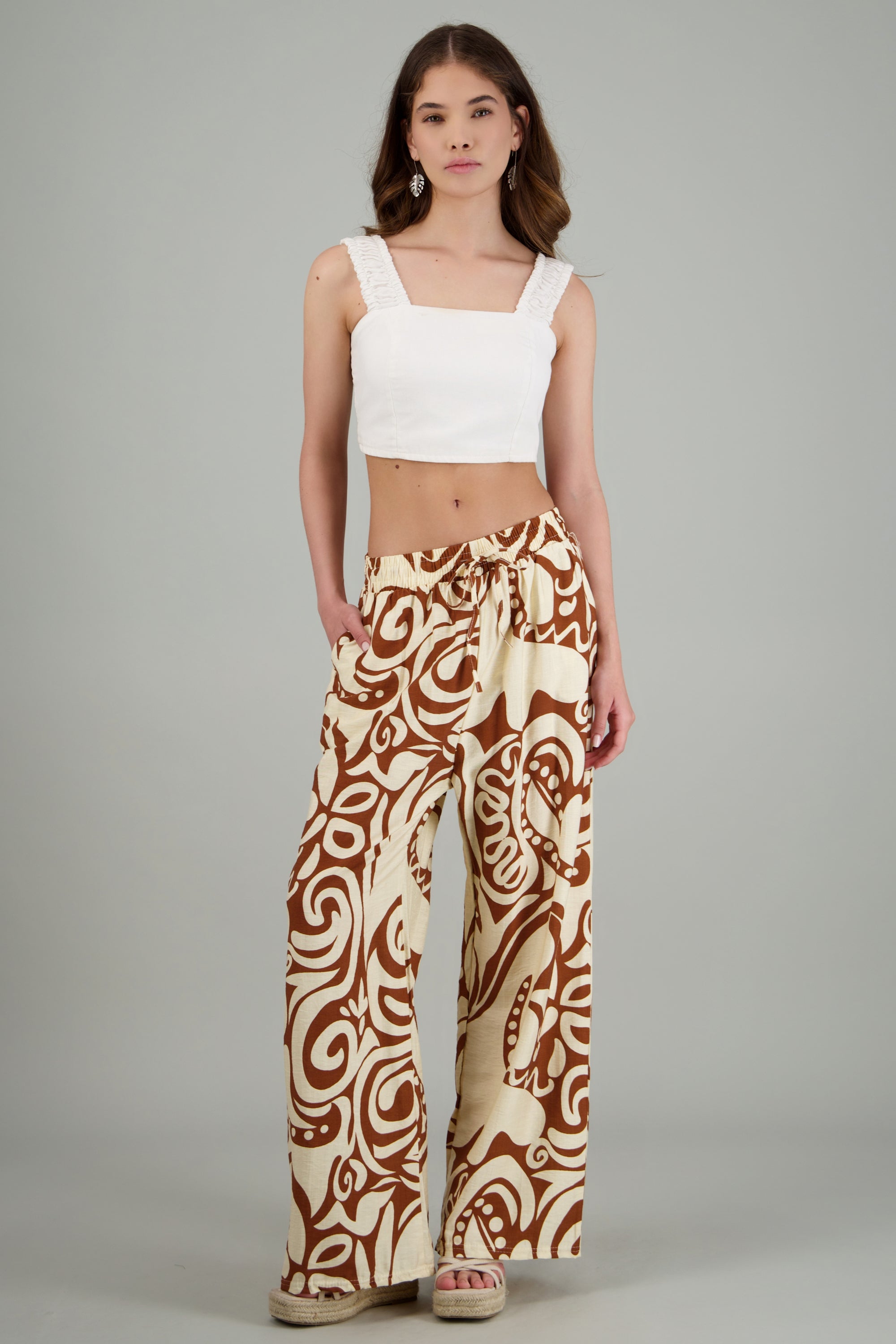 Pantalones ligeros estampados HUESO COMBO