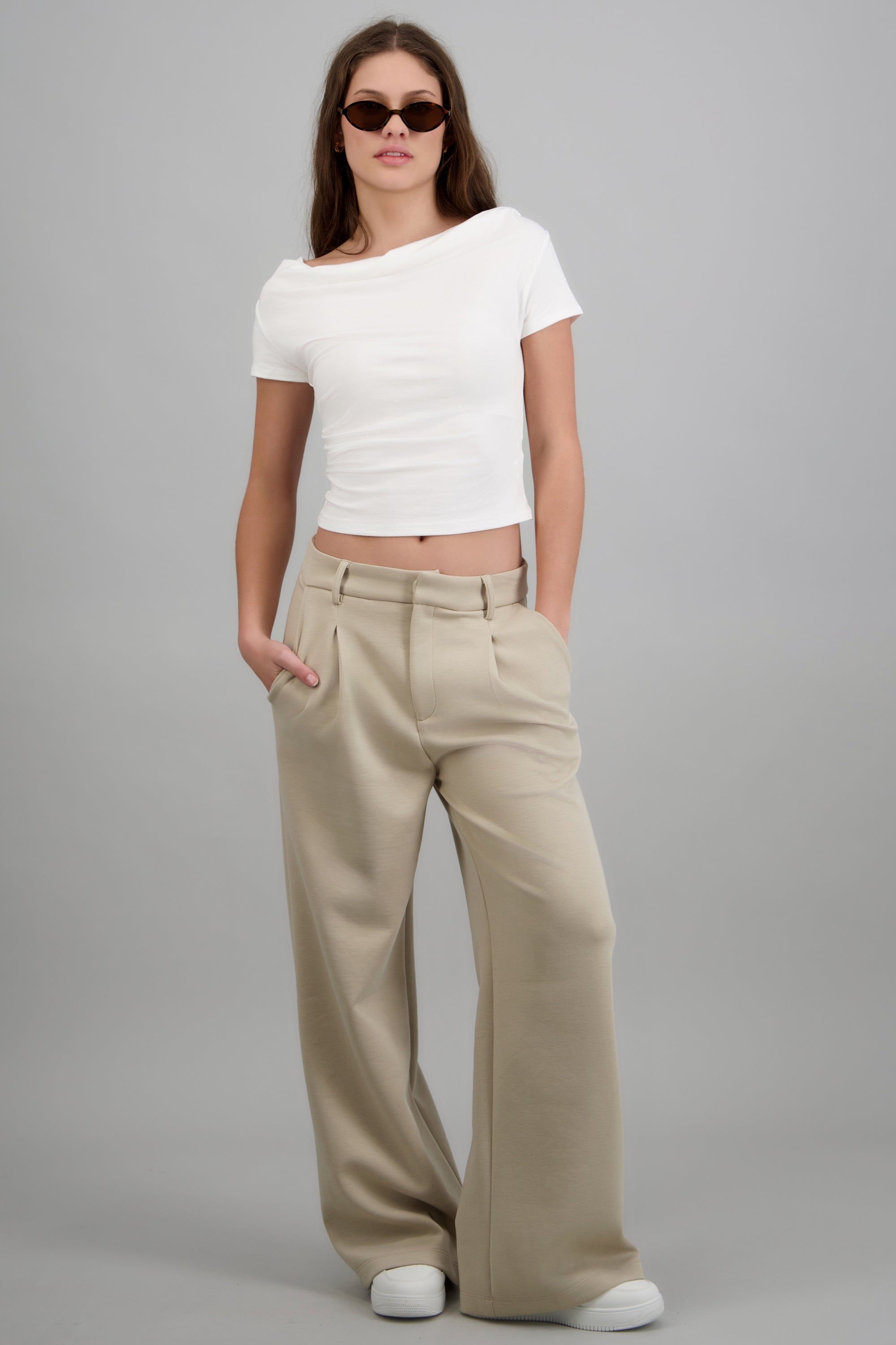 Pantalon wide leg modal detalle pretina ARENA
