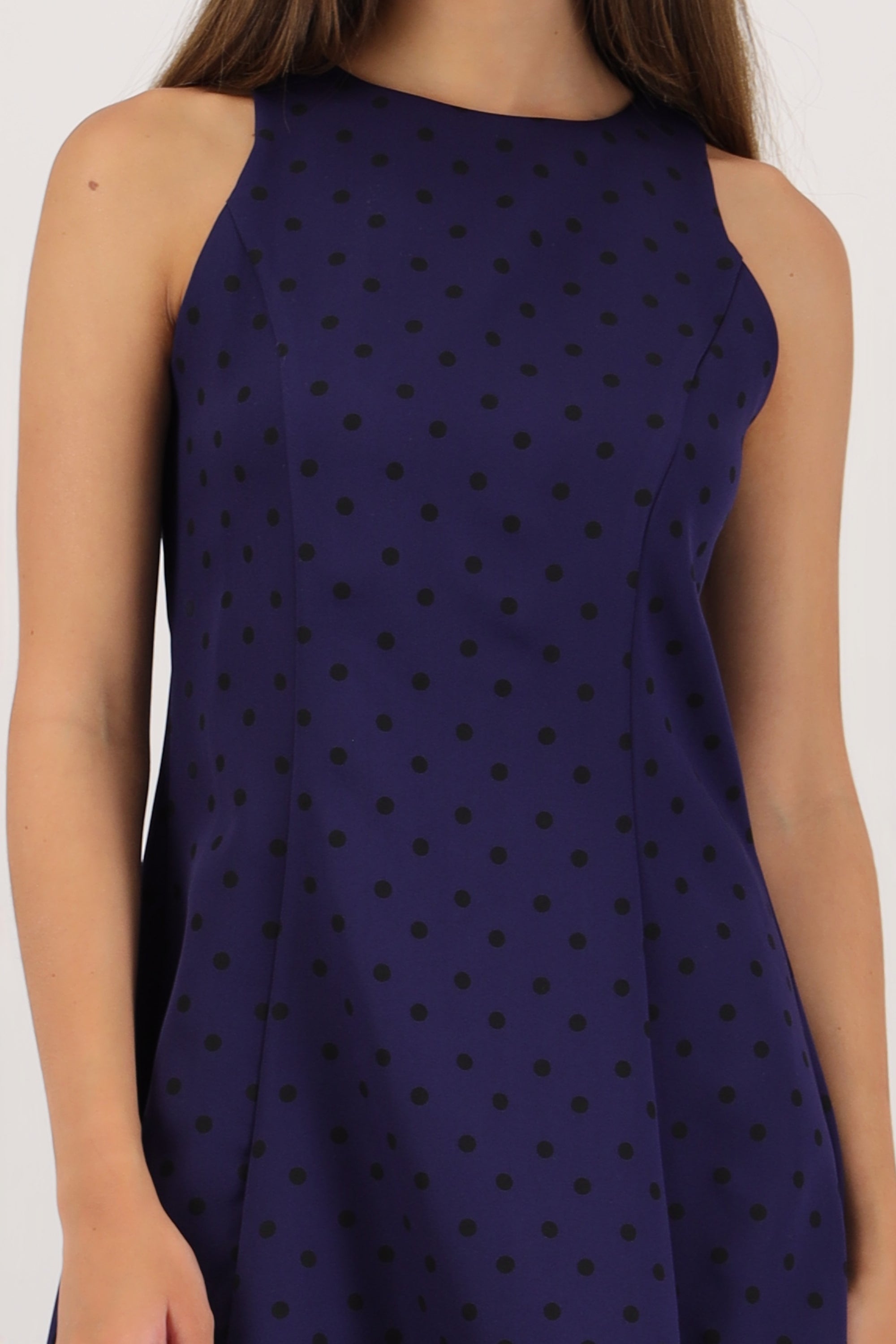 Vestido sin mangas escote redondo polka dots MARINO COMBO