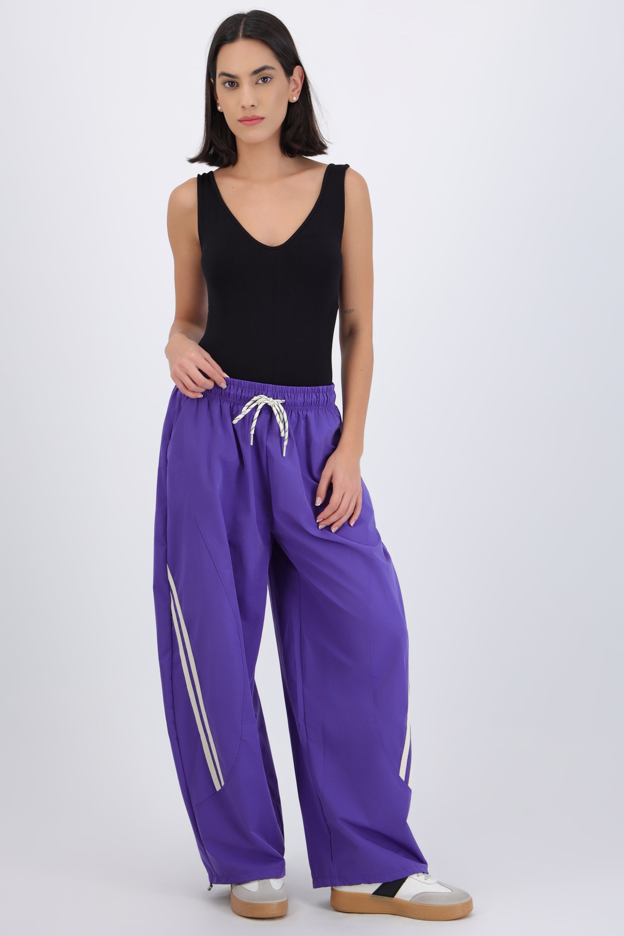 Pantalones rayas corte barrel