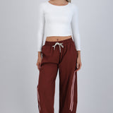 Pantalones rayas corte barrel