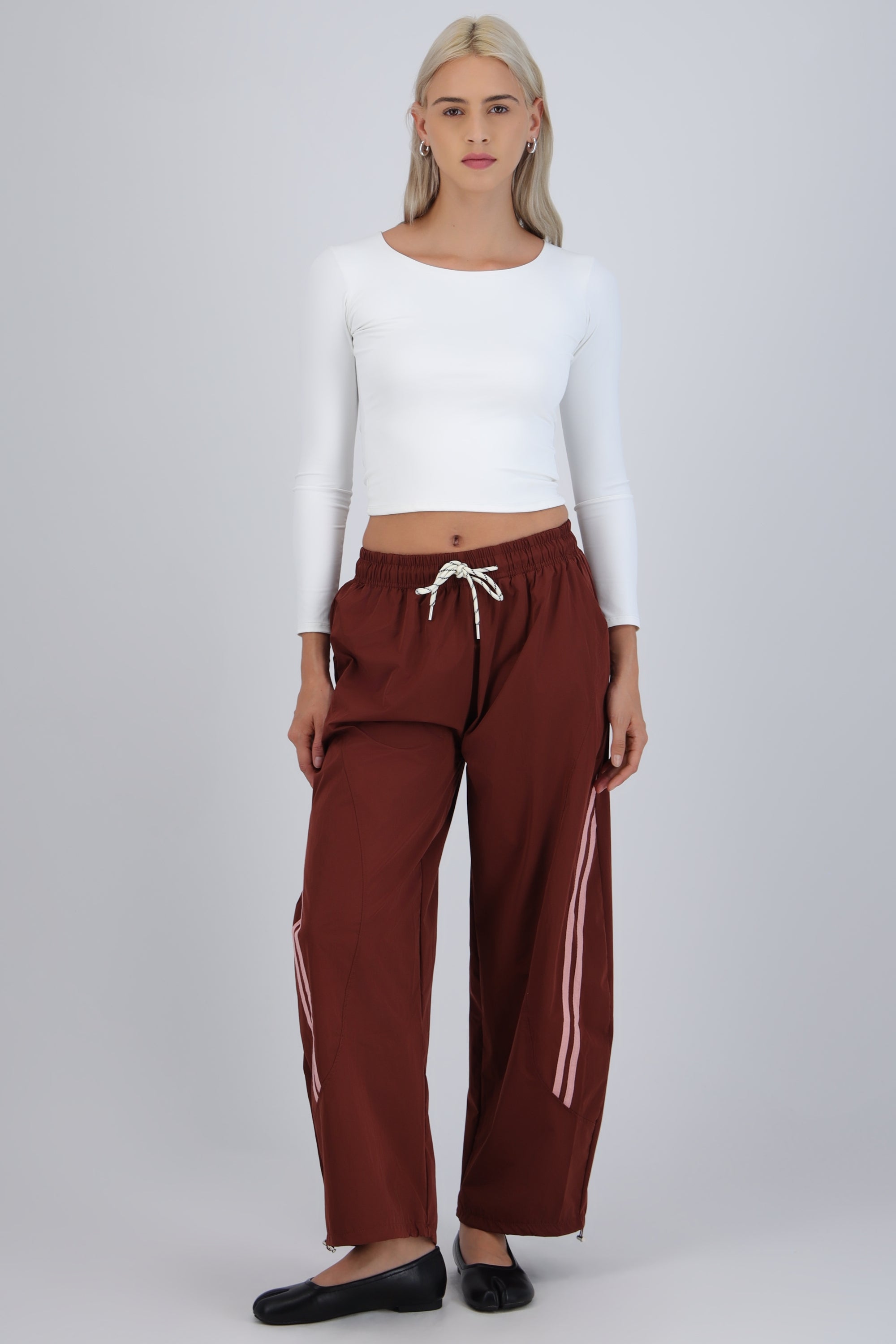 Pantalones rayas corte barrel
