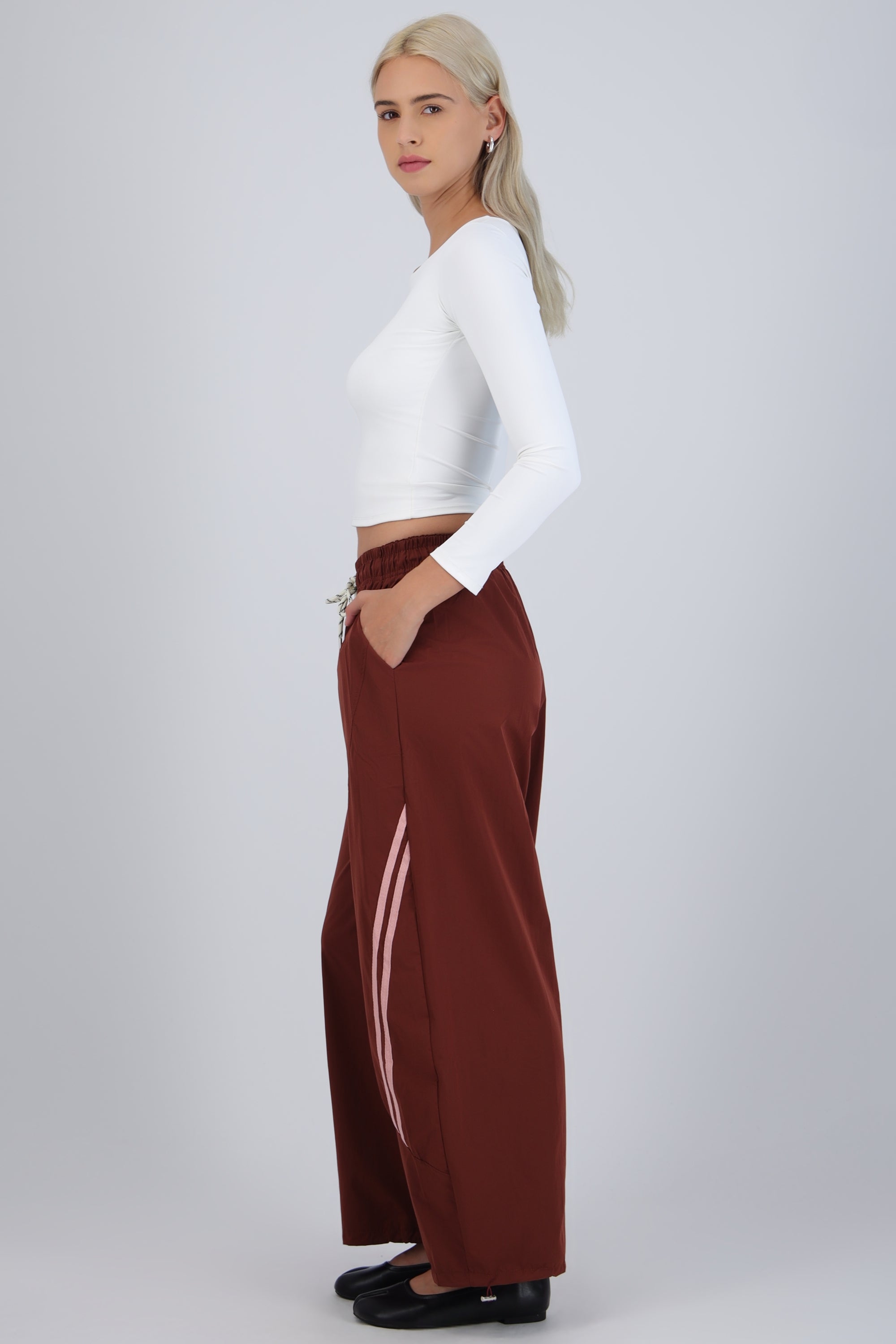 Pantalones rayas corte barrel