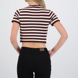 Top crop rayas detalle borde