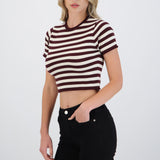 Top crop rayas detalle borde