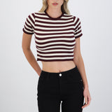 Top crop rayas detalle borde