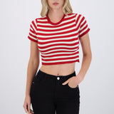 Top crop rayas detalle borde