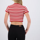 Top crop rayas detalle borde
