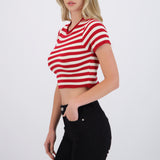 Top crop rayas detalle borde