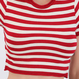 Top crop rayas detalle borde