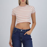 Top crop rayas detalle borde