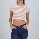 Top crop rayas detalle borde