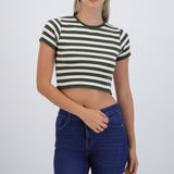 Top crop rayas detalle borde
