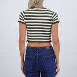 Top crop rayas detalle borde