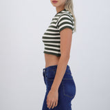 Top crop rayas detalle borde