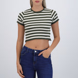 Top crop rayas detalle borde