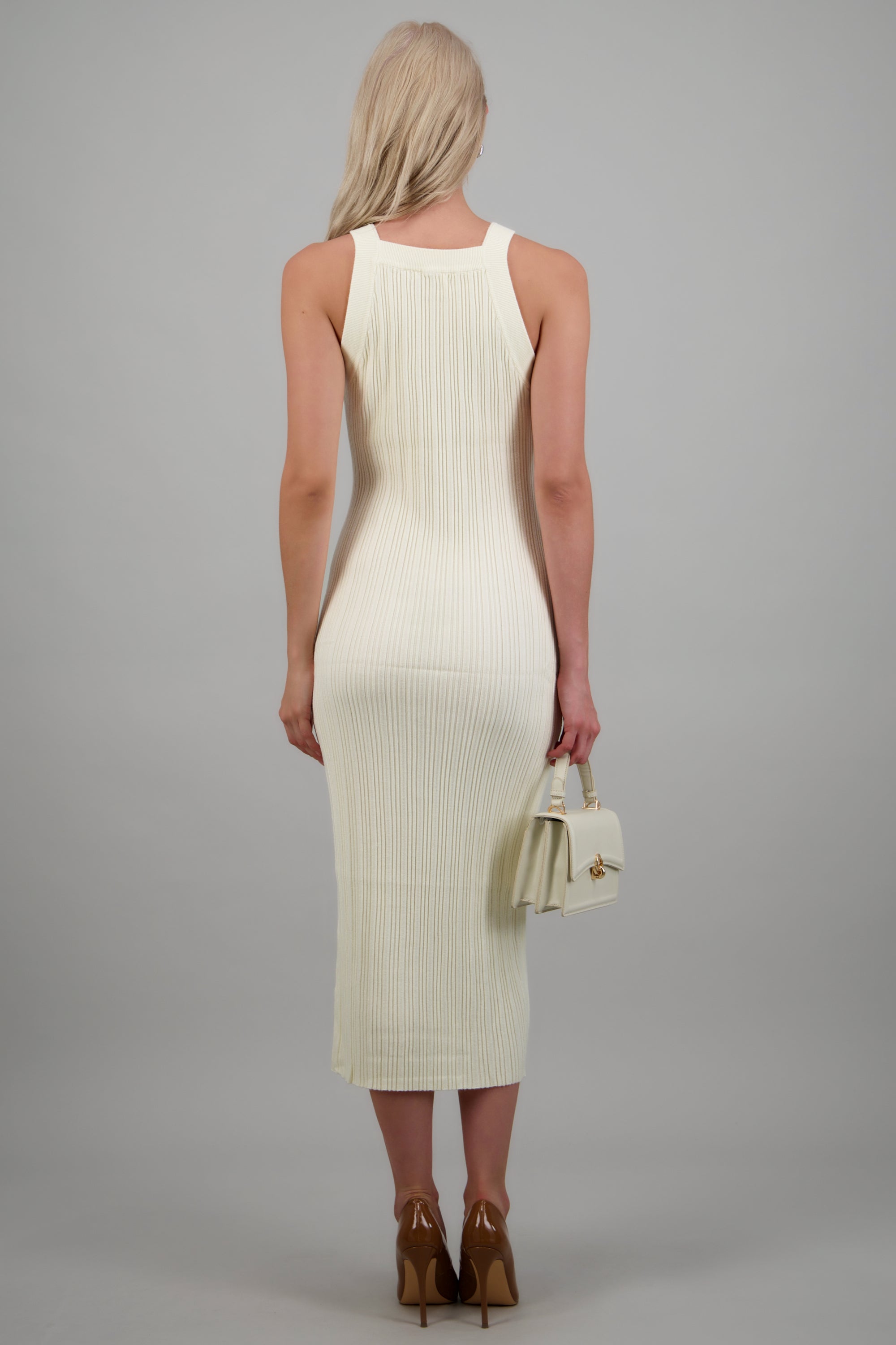 Maxi vestido tejido suave CREMA