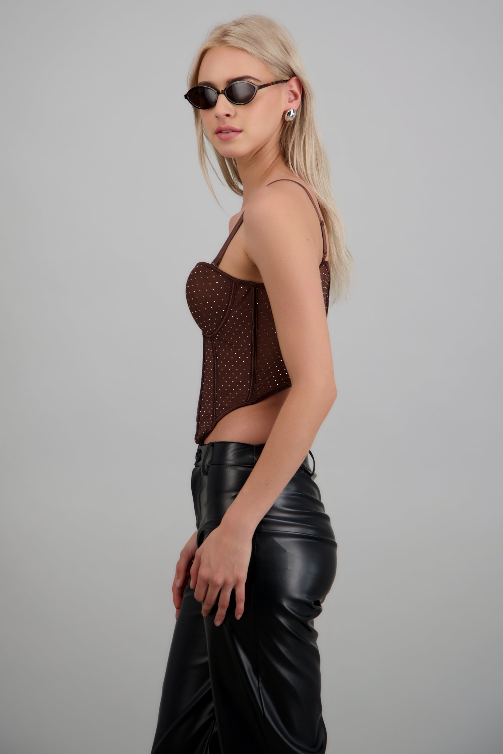 Corset con brillos CHOCOLATE
